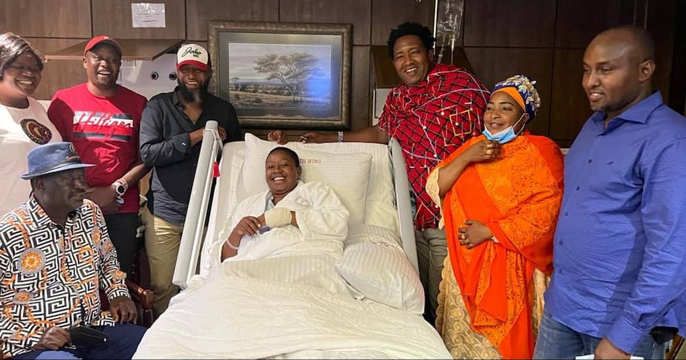 Sabina Chege Delighted after Raila Odinga, Azimio Allies Visit Her in Hospital.