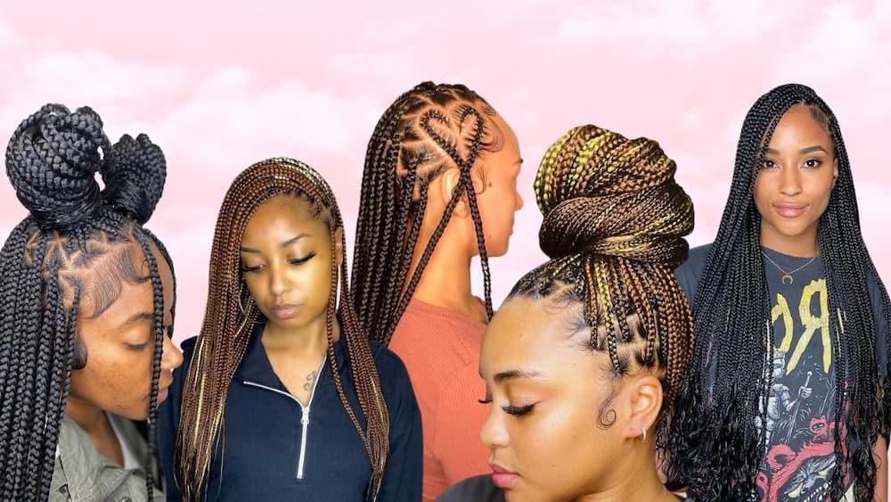 Braided Up on Instagram: “Medium Mohawk with box braids waist length. Hair  color; 1b/ dark green mixed. Hair is included.…
