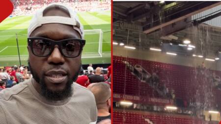 Larry Madowo Rattles Kenyans with Video of Leaking Roof at Old Trafford: "Where's Murkomen?"