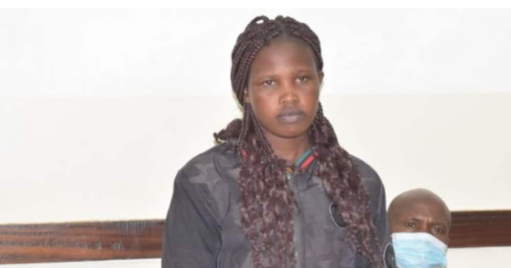 Nancy Amani was presented at the Kibera Law Courts to answer to charges of theft and handling stolen property.