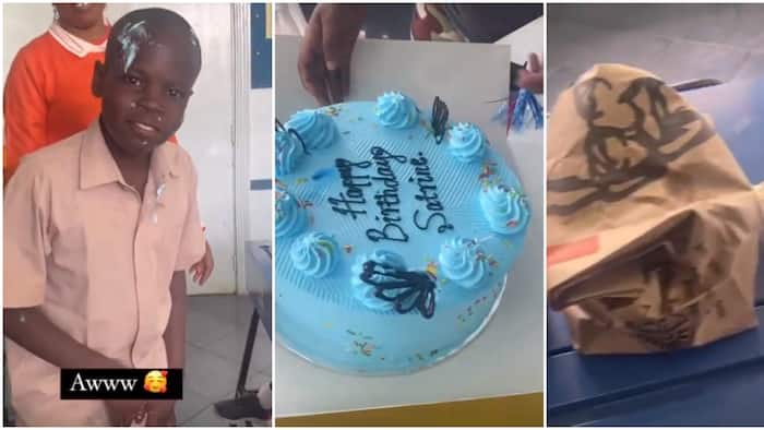 Mike Sonko's Adopted Son Satrine Throws Birthday Party at School with Huge Cake, Gifts Classmates KFC Packages