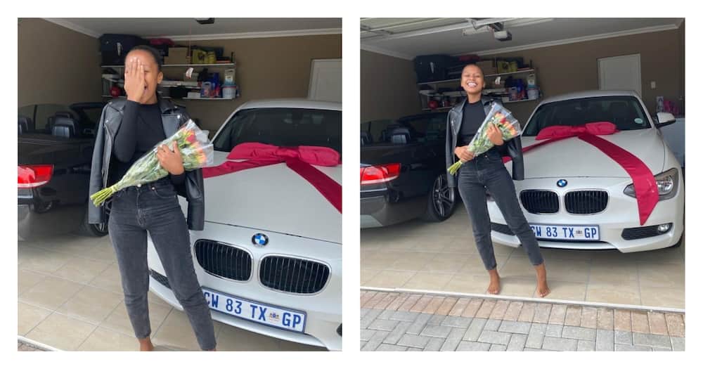 Lady exhilarated after receiving surprise car gift from her man