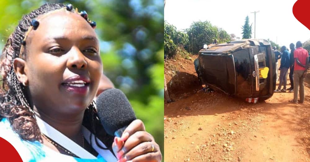 Elgeyo Marakwet Woman Representative Caroline Ng'elechei. She was involved in an accident along Moim- Kapkoi road.