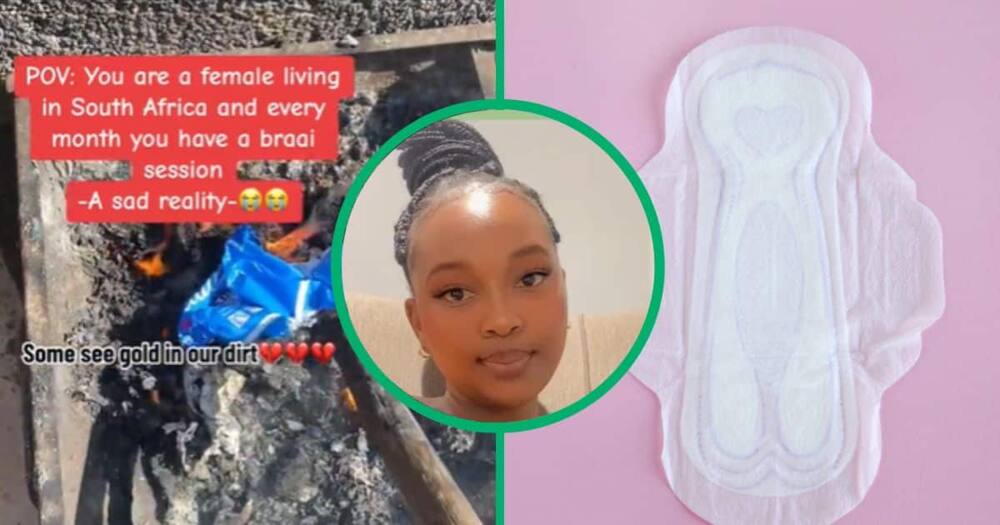 TikTok video shows woman throwing away santary pads ina starmge way