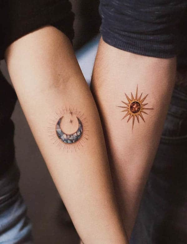 50 Meaningful and Beautiful Sun and Moon Tattoos  KickAss Things