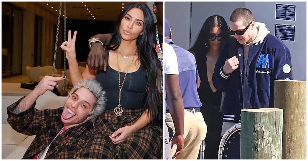 Kim Kardashian says she's happy in her new relationship with Pete Davidson.