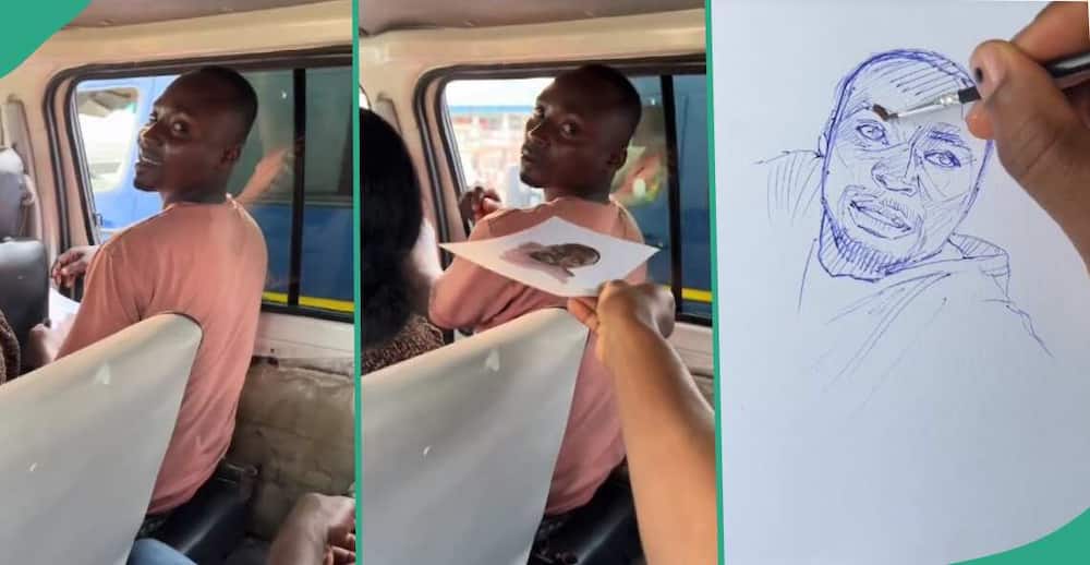 Passenger melts hearts as he draws conductor