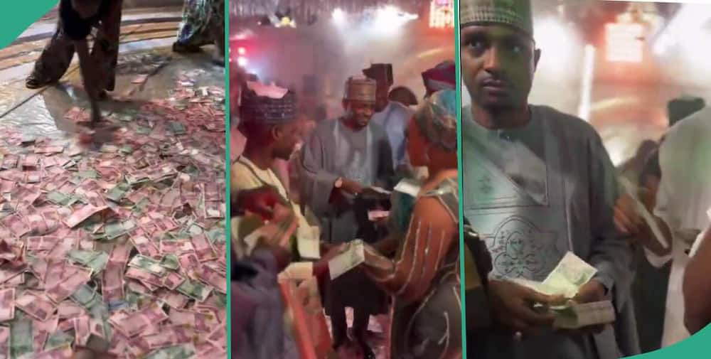 Man dares EFCC to go after some big men, shares video of them spraying naira at event