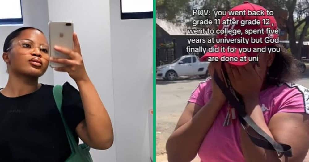 TikTok video show woman celebrating after repeating Grade 11