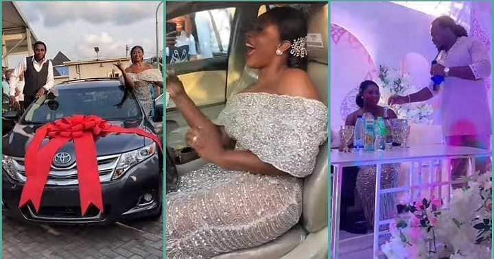 Reactions trail video of bride's family gifts car to their daughter.