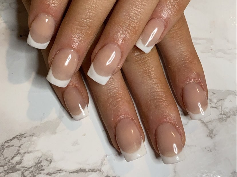 French Manicure Square Tips