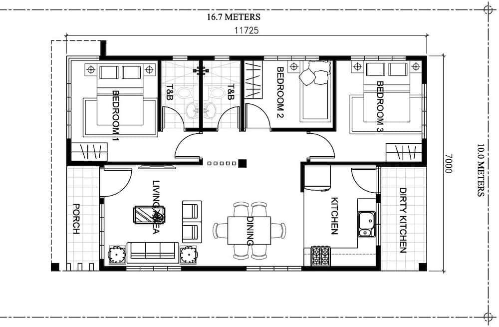 3 Bedroom House Plans And Cost In Kenya In 2023 (Urban And Rural Rates) -  Tuko.Co.Ke