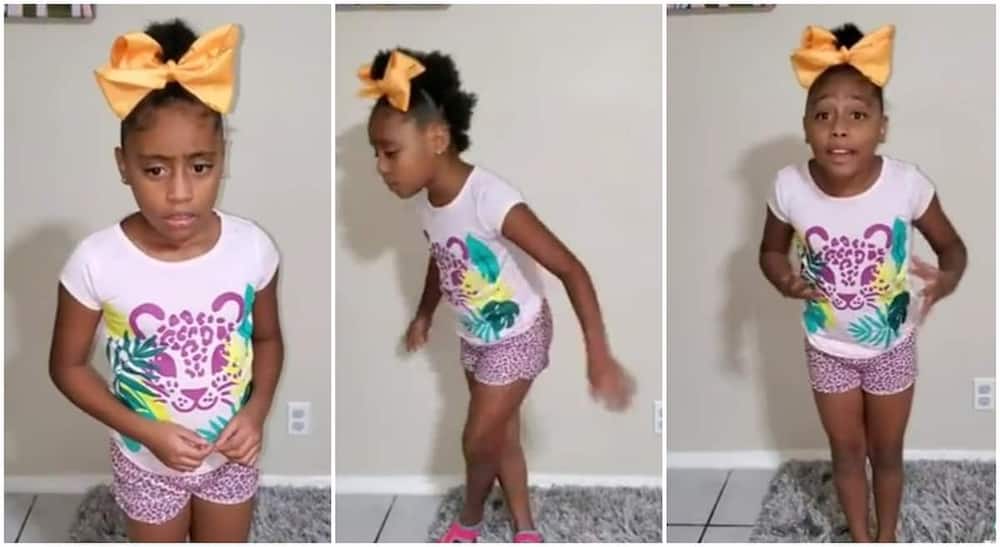 Photos of little black girl who refused to fight for her mother in a TikTok trend. TikTok/@ayyyitsdelee.