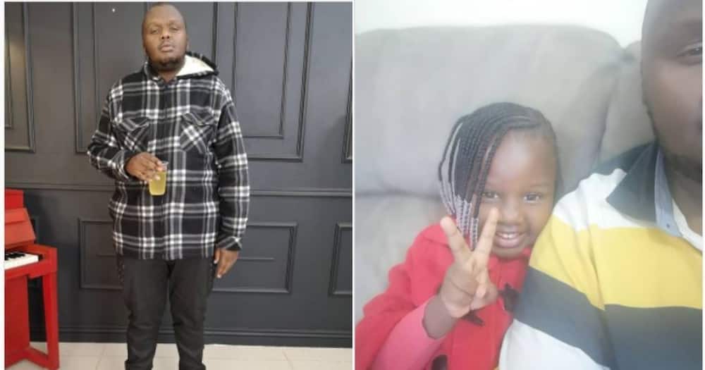 Fatherly love: Mejja blissfully spends day with lookalike daughter