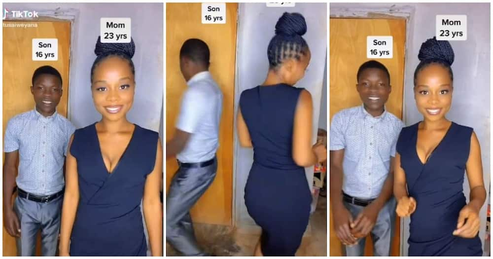 23-year-old lady, 16-year-old boy, adopted boy, lady, mum and son dance video