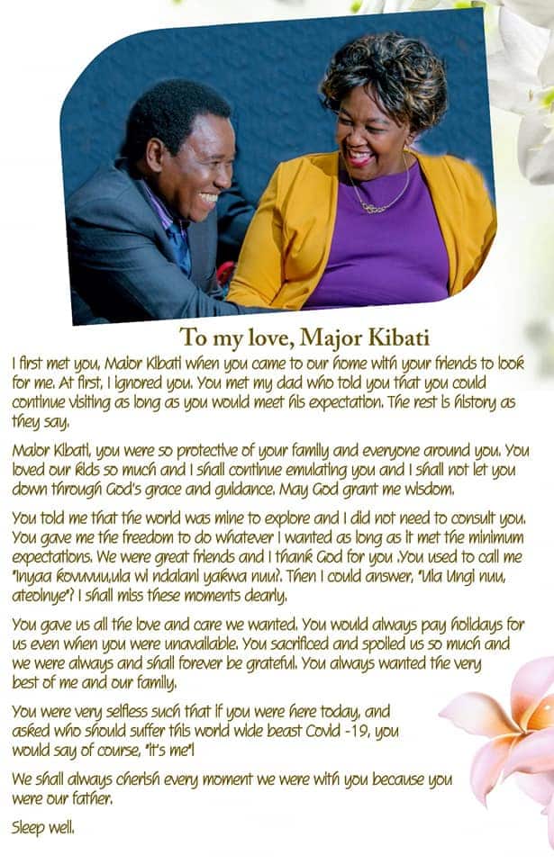 Coronavirus: KQ pilot Daudi Kibati's wife pens down emotional tribute to late hubby