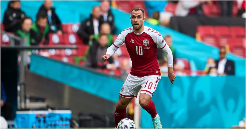 Christan Eriksen playing for Denmark.