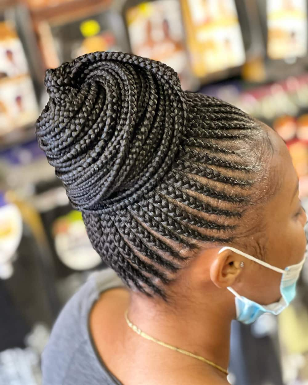 Cornrow Bun, Neat Bun Cornrow Braids Hairstyles.