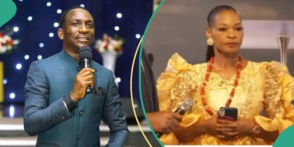 Pastor Enenche embarrasses lady during testimony time in church