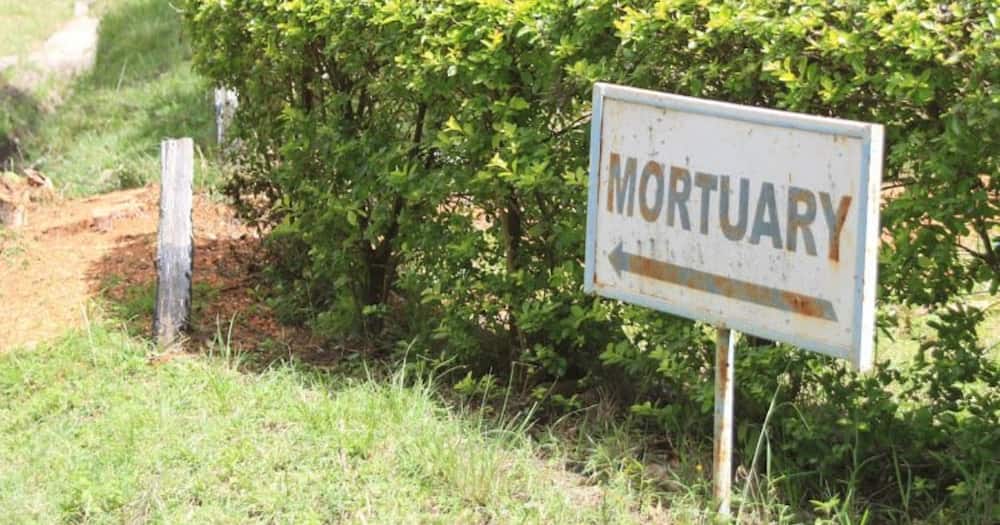 Signage of a mortuary.