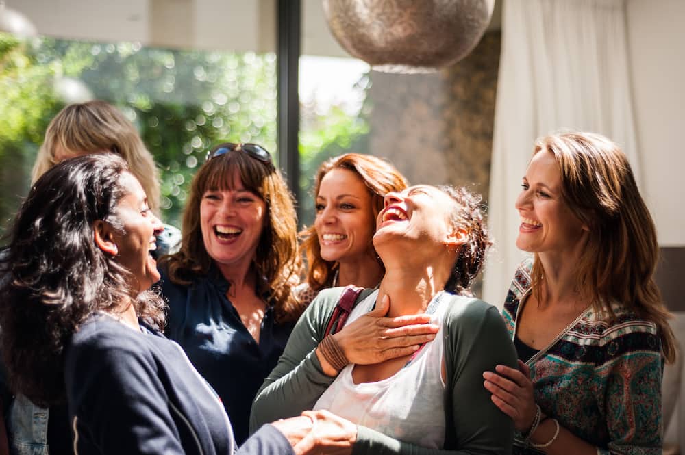 A group of women at a friend reunion