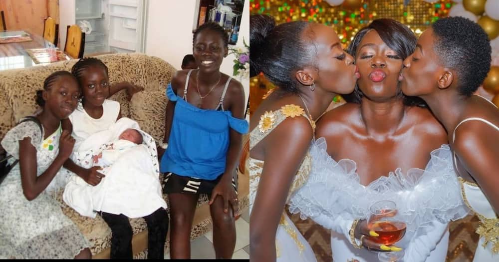 Akothee shares a throwback photo of her and her two daughters.