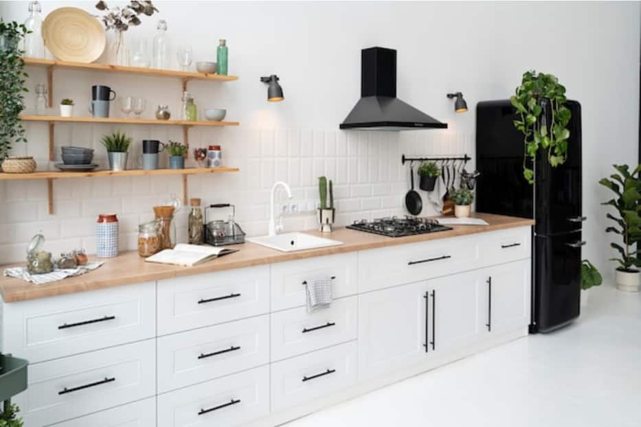 Elegant one wall kitchen design
