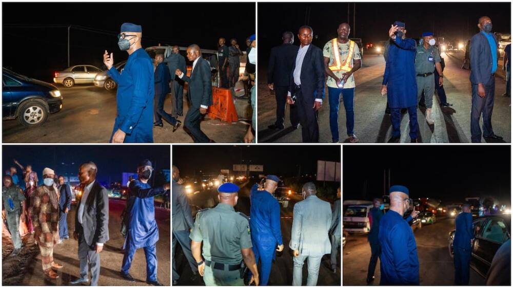 Governor Dapo joined traffic warden to make the road free