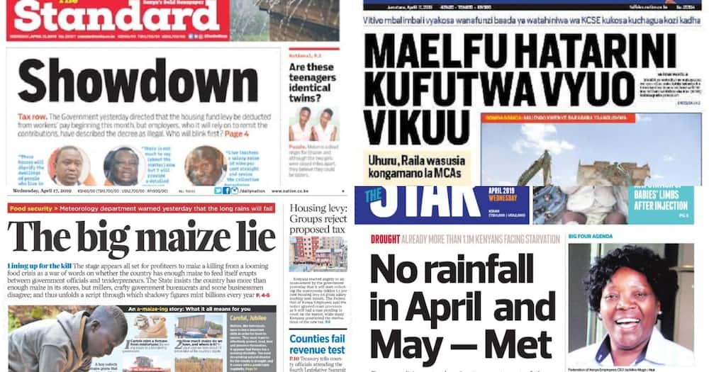 Uchambuzi wa magazeti ya Kenya Aprili 17: Wakenya washauriwa kujiandaa kwa ukame