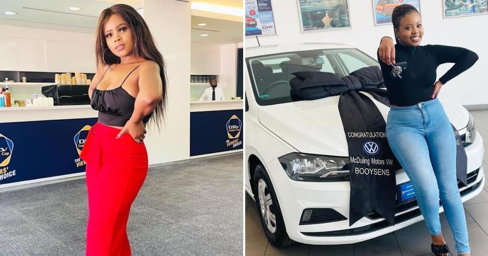 A young lady from Gauteng is excited about buying her first car