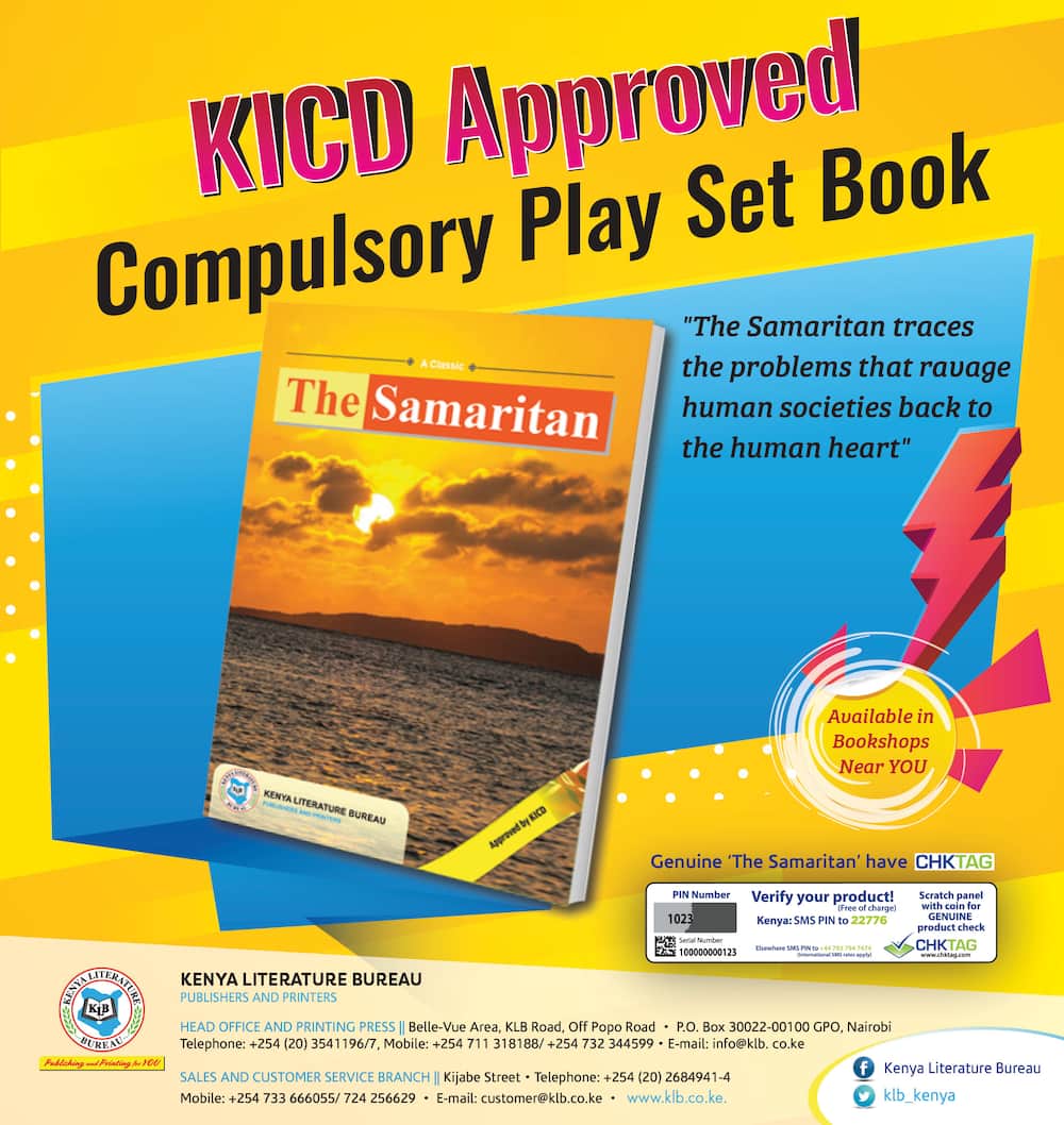 The Samaritan, KICD approved compulsory play set book poster.