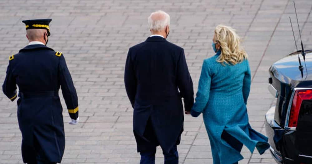 Joe Biden appears to be wearing bulletproof vest during highly guarded inauguration ceremony