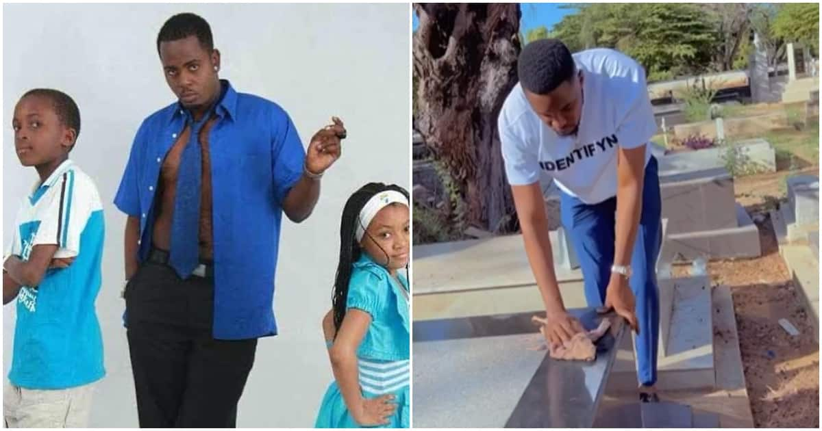 Sultana Actor Jj Cleans Up Steven Kanumbas Grave Honours Late Star In Video Ke 1272