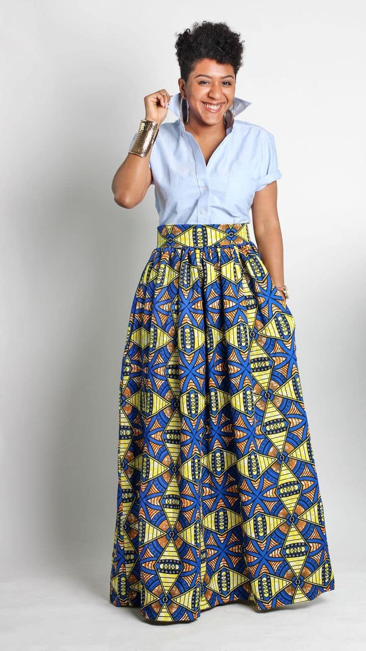 Long ankara 2025 skirt and blouse