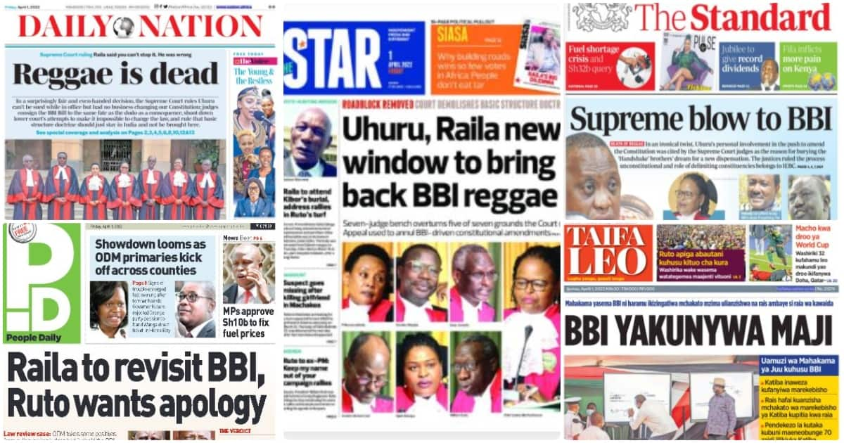 Kenyan Newspapers Review: Raila Hints At Reviving BBI As Ruto Demands ...