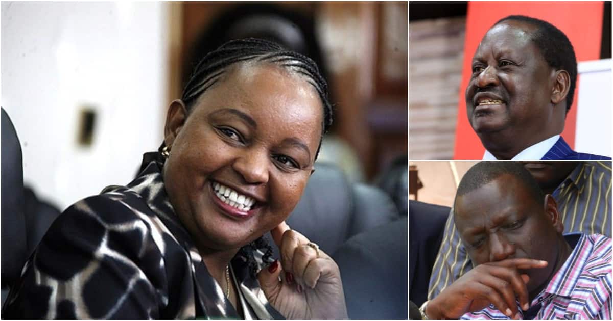 Image result for Anne Waiguru laughs with Raila