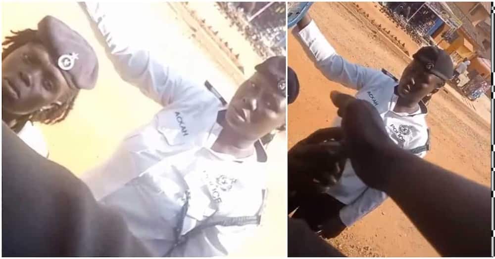 Policewomen caught taking KSh 123 bribe from a truck driver.