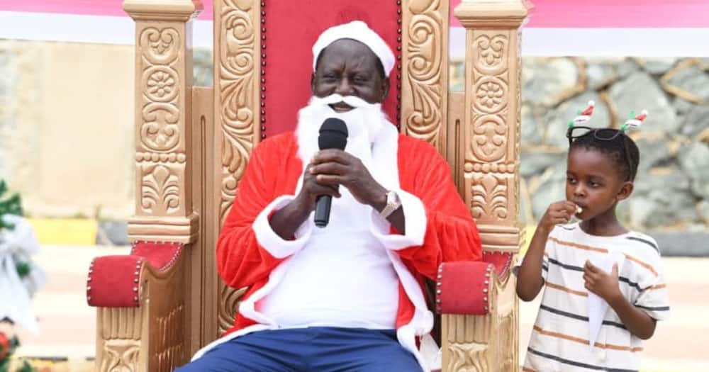 Raila Odinga dressed as Santa.