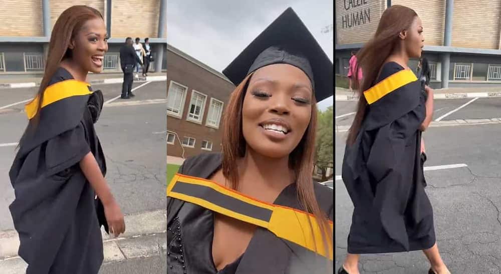 Photos of a lady who just graduated from university.