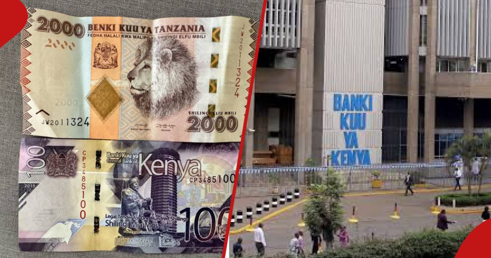 Comparison of swahili inscription on Kenya's and Tanzania's currencies.