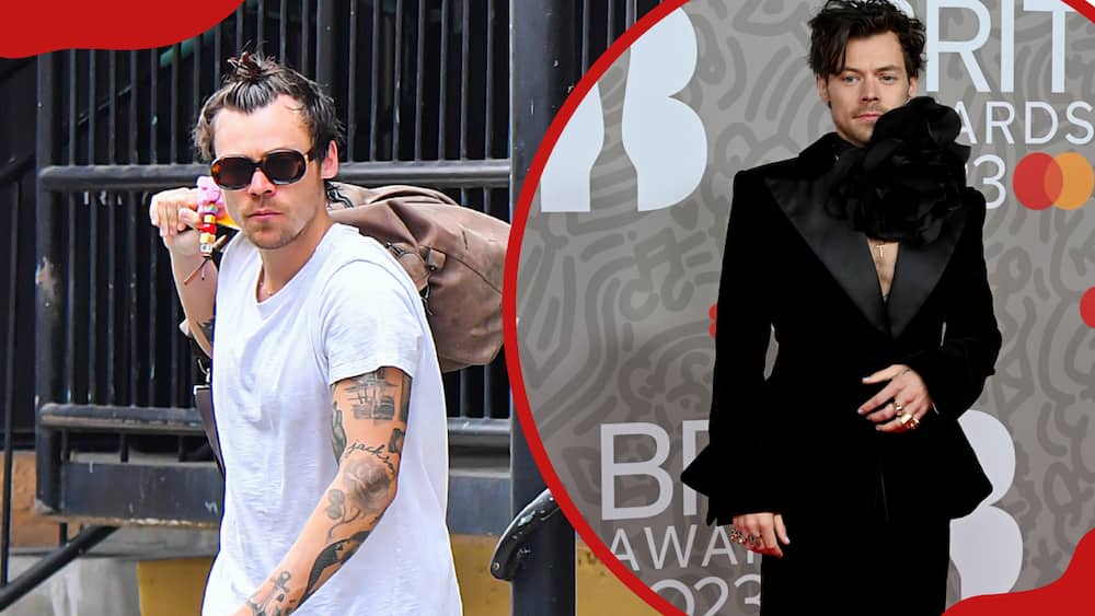 Harry Styles is seen leaving a gym (L). Harry attends The BRIT Awards (R)