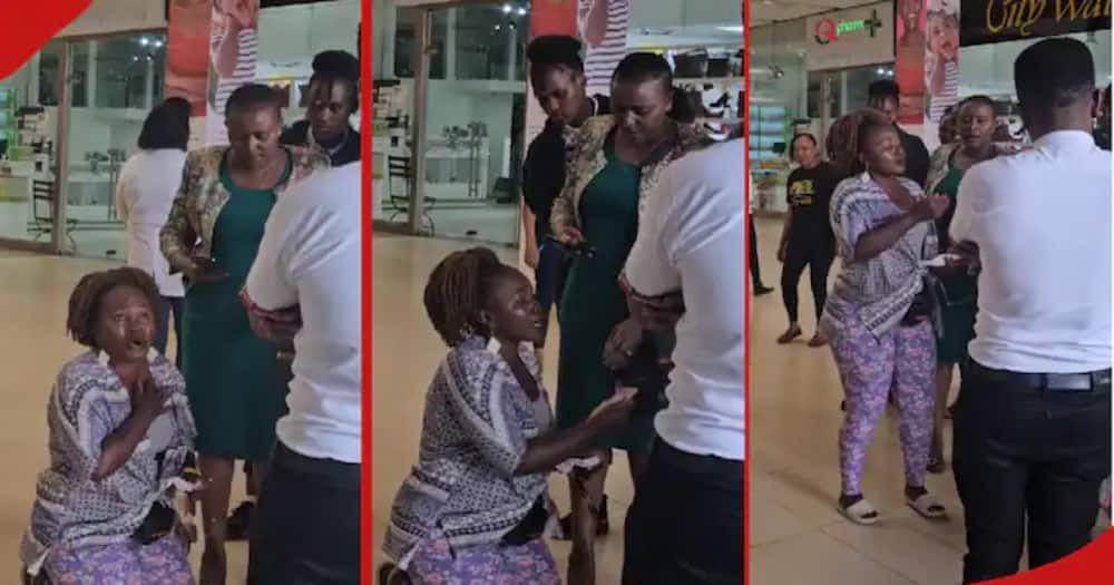 A woman was recorded asking for help to pay her bill at the mall.