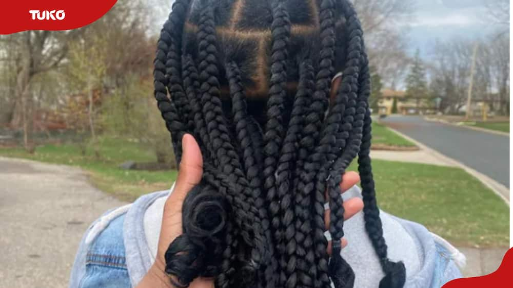 Small knotless bohemian box braids  Braids with curls, Goddess braids  hairstyles, Box braids hairstyles for black women