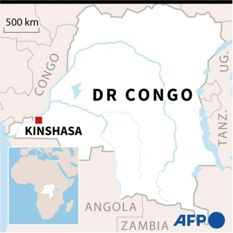 Map of the Democratic Republic of Congo