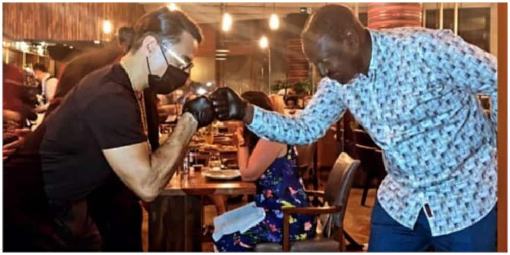 Deputy President William Ruto with chef Nusret Gokce popularly known as salt bae in Dubai. Photo: William Ruto.