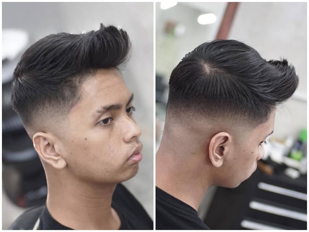 The classic quiff haircut for guys with thick straight hair