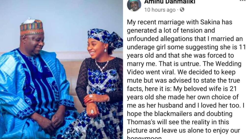 Amina Danmaliki says wife is not 11 years old