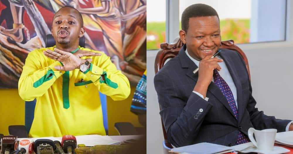 Collage of Boniface Mwangi (l) and Governor Alfred Mutua (r). Photo: Mwangi /Mutua.