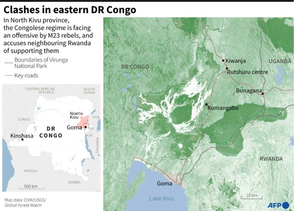 M23 rebels have been advancing towards Goma, a trading hub of around a million people on Lake Kivu