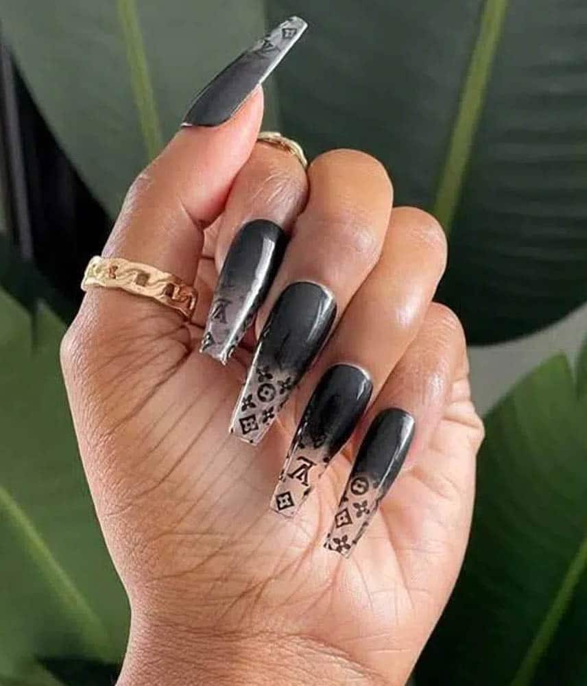 ombre coffin nail designs